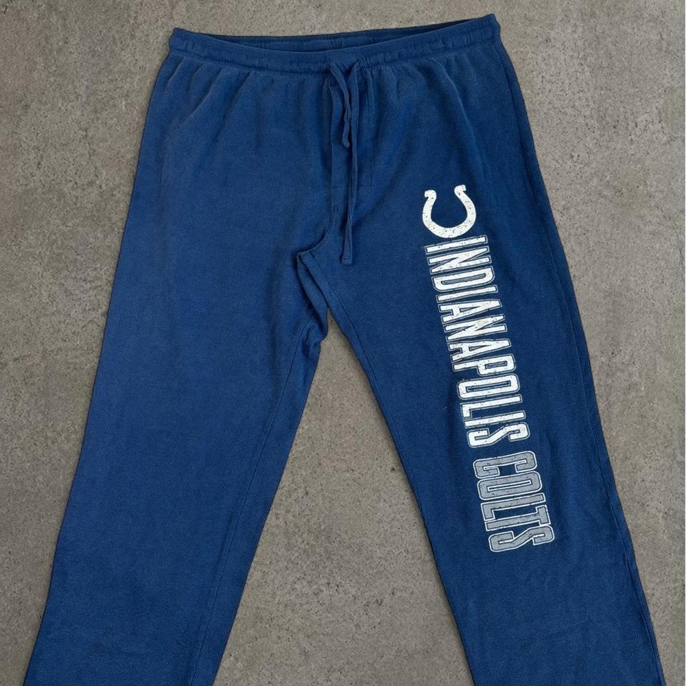 NFL Indianapolis Colts Blue Waffle Knit Thermal Lounge Pants Mens Large y2k